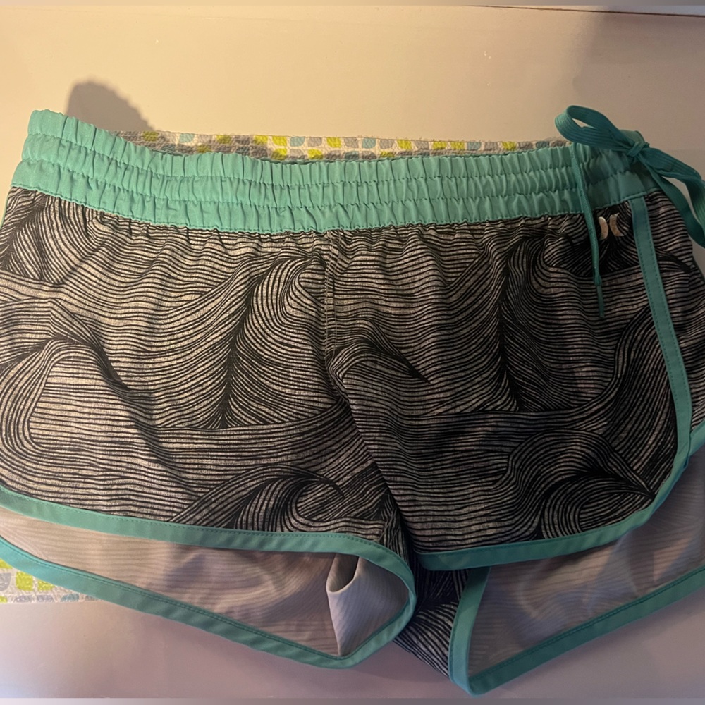 Hurley size medium, teal and grey women's swim shorts